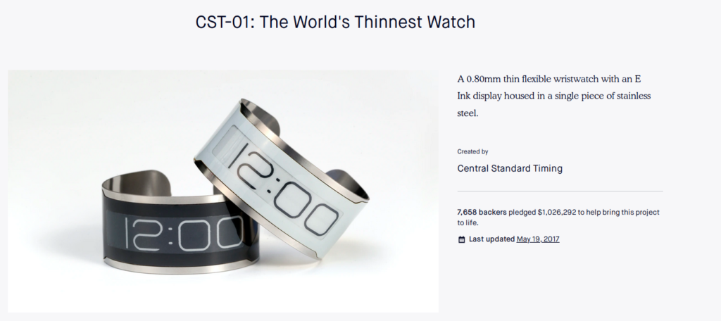 thin band e-ink wristwatch 