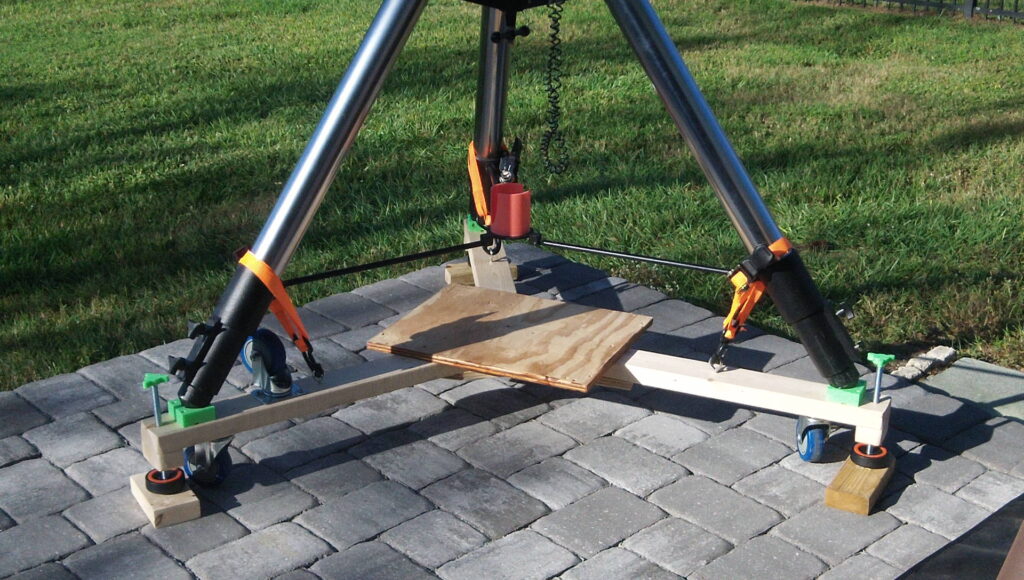 Tripod Dolly built from 2x4s and plywood